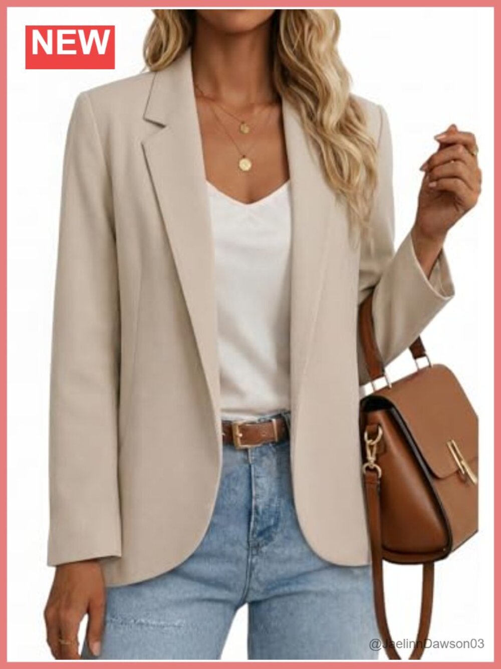 Womens Lightweight Open Front Blazer Notched Lapel Fully Lined Work Casual